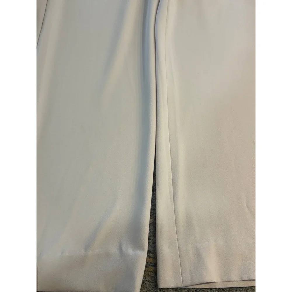 Alice + Olivia Cream Sarandon Satin Ruffle Wide Leg Jumpsuit Size 2 - Picture 9 of 14